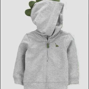 Carters Just One You Baby Boys Dino Long Sleeve hooded Jacket Gray 6M